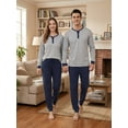 thumbnail image 3 of U2SKIIN Couples Matching Pajamas Set, Pullover Soft Cotton Loungewear Long Sleeve Pjs Sets, 3 of 5