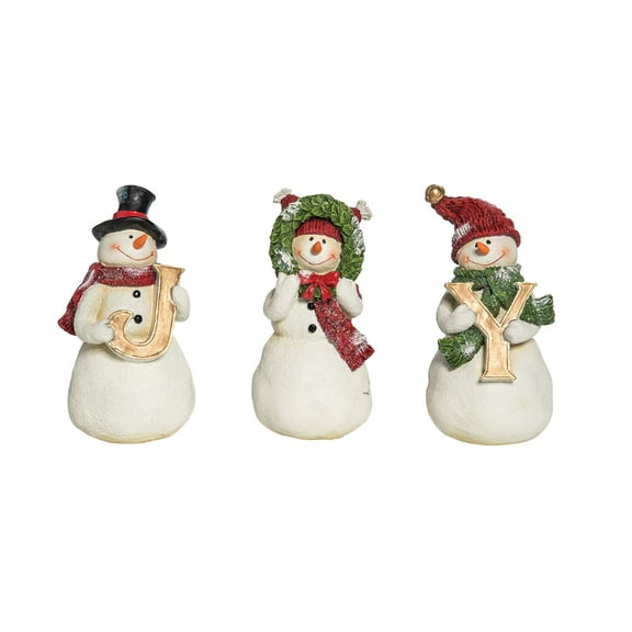 Joy Snowmen Figurine Set of 3
