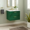 thumbnail image 2 of Sink Vanity Cabinet, Green White, Ceramic, Wood, Modern Contemporary, Hotel Bedroom Bathroom Master Suite Guest, 2 of 9