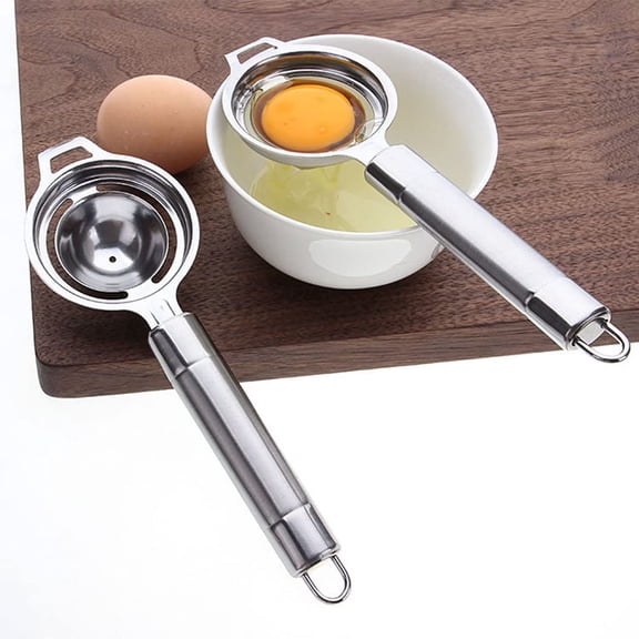 Egg separator, egg yolk separator made of stainless steel, egg white yolk filter separator, kitchen utensils, bottom leak design, 21.3 x 6.5 cm Gseagtia