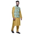 thumbnail image 2 of Atasi Ethnic Dupion Silk Kurta Pyajama Set With Printed Nehru Jacket For Mens, 2 of 3
