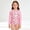 Light Pink, variant on RTKFRFLM Girls Long Sleeve One Piece Swimsuit Gradient Fish Scale & Cherry Print Zipper Rash Guard for Kids Ages 3-8