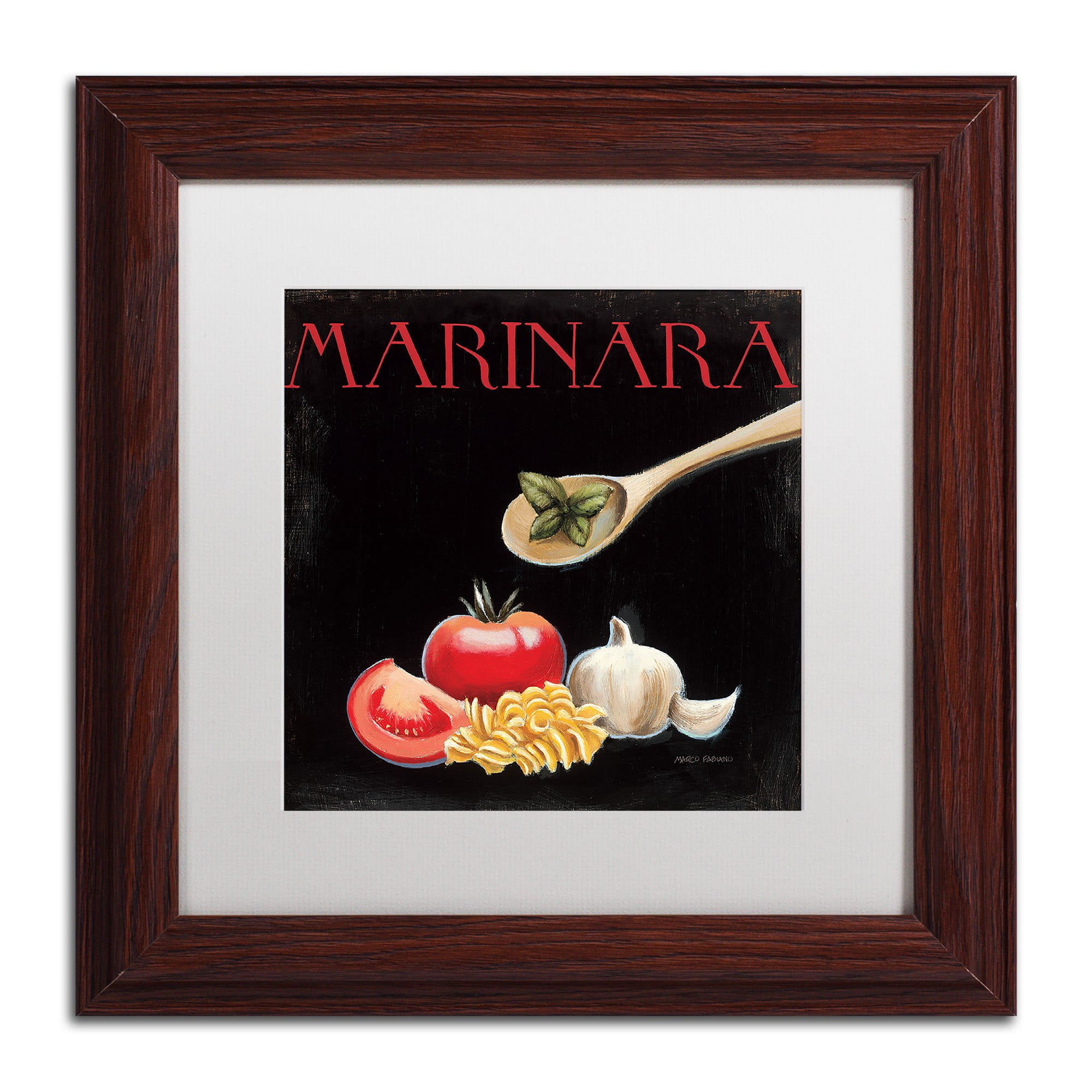 Trademark Fine Art "Italian Cuisine IV" Canvas Art by Marco Fabiano White Mat, Black Frame