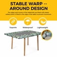 thumbnail image 4 of Sage Green Eucalyptus Table Cloths for 5 Foot Rectangle Tables, Spring Leaves Black White Plaid Patio Waterproof Elastic Fitted Tablecloths, Washable Rectangular Table Cover for Camping, 4 of 8