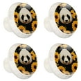 thumbnail image 2 of 4 Pcs Panda Sunflower Knobs for Kitchen Cabinet Cupboard Dresser Bookcase Drawer Pulls Handles Round Home Decor, 2 of 8