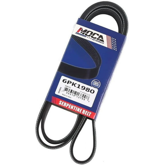 MOCA AUTOPARTS 6PK1980 Serpentine Belt fit 2011-2013 for Buick Regal & 2019 for Land Rover Range Rover Sport 3.0L & 2003-2004 for Cadillac CTS 3.2L & 2011 for Saab 9-5 2.0L