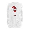 thumbnail image 4 of Pisexur Fuzzy Chandails de Noël pour Femmes Doublés en Molleton à Manches Longues à Col Rond Chandail d'Hiver Chaud Imprimé Verres de Vin Rouge Chandail de Noël à Enfiler Hauts avec Poches, 4 of 4