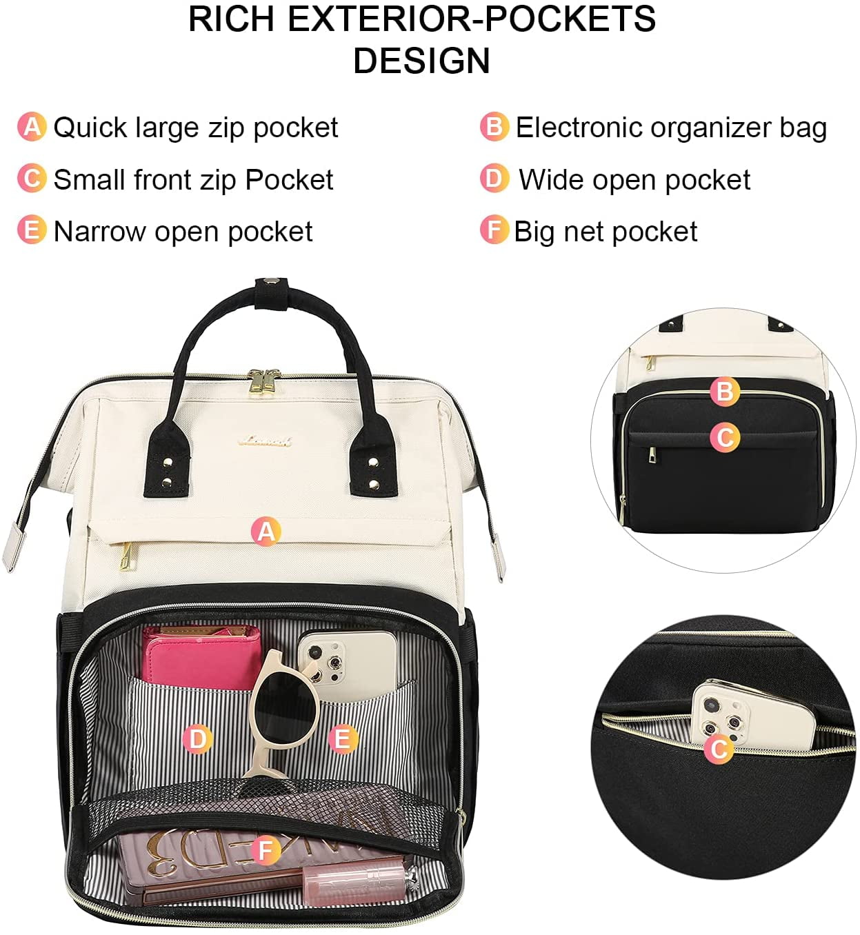 Lovevook Laptop Backpack for Women,17.3" Business Computer Bag Teacher Nurse Backpack Purse with Anti-Thief Pocket, Larger Waterproof Travel Bag College Backpack with USB Charging Port