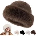 thumbnail image 1 of Womens Winter Faux Fur Bucket Hat, 2026 New Fluffy Furry Warm Hat, Soft Plush Fisherman Cap for Cold Weather, 1 of 6