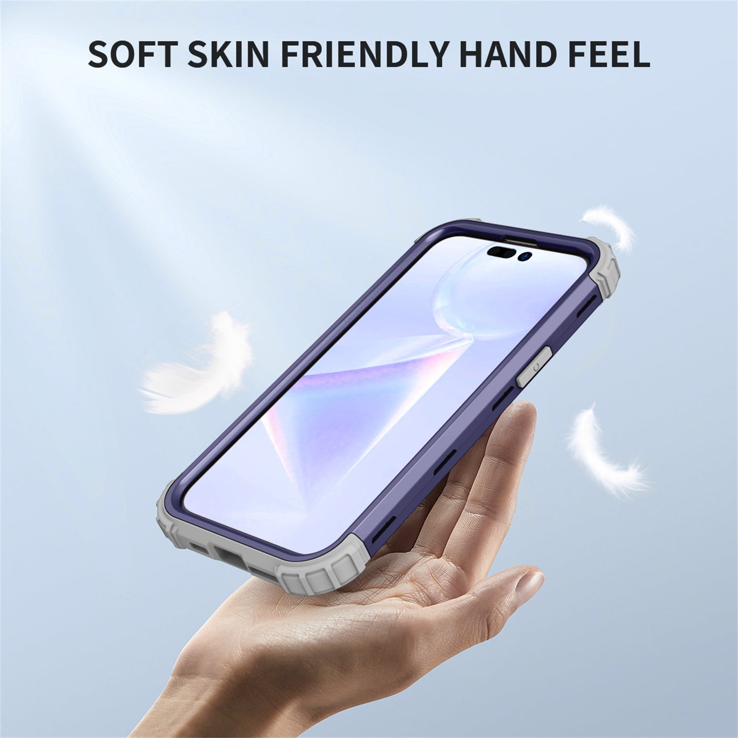 Allytech Phone Case for iPhone 14 Pro 6.1" 2022, Soft TPU Bumper + PC Hard Back [4 Corners] Shockproof Protection Heavy Duty Cover for iPhone 14 Pro 5G, Darkblue