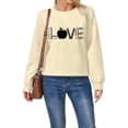 thumbnail image 2 of Wovix Loves Apple Girly Graphics Sweatshirt for Women Preppy Crewneck Long Sleeve Sweater CasuaL Loose Soft Pullover Romantic Love Print Valentine, 2 of 4