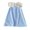 Sky Blue, variant on CPNG Girls Summer Dresses Ruffle Sleeve A-Lined Dress Bow Peter Pan Collar Long Sleeve Sleeveless Button Decor Dress