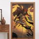 thumbnail image 4 of Cortina de puerta semiopaca con patrón de patchwork de dos piezas Red Sonja, cortinas opacas decorativas para dormitorio, sala de estar, decoración de habitación de niños, 34 x 56 pulgadas, tamaño, 4 of 7