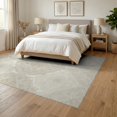 thumbnail image 3 of ODIKA Dining Table Symmetrical Distressed Styling Wool Neutral Large Foldable Easy Care for Queen Size Bedroom, Under Bed, Master Suite, 3 of 7