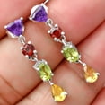 thumbnail image 4 of Sterling Silver Citrine, Peridot, Garnet & Amethyst Earrings Jewelry, 4 of 6