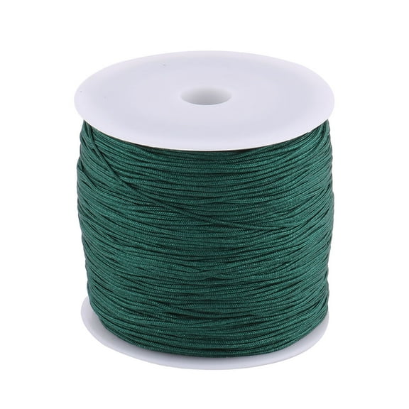 Home Nylon DIY Craft Chinese Knot Bracelet Cord String Rope Dark Green 110 Yards