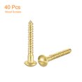 thumbnail image 3 of Uxcell Wood Screws M2.5 x 20mm Slotted Round Head Brass Self-Tapping Screw WoodWorking Screw 40 Pack, 3 of 6