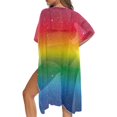 thumbnail image 5 of HELLHERO Cardigan Bathing Suit Cover Up for Summer High Quality Fabrics Breathable Long Kimono Swimsuit Cover Up Rainbow Galaxy, 5 of 6