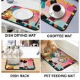thumbnail image 4 of Washable Rubber Daisy Cute Floral Dish Drying Mats for Kitchen Counter Home Large Coffee Bar Pad Accessories and Decor for Utensils Stemware 19.5''x12'', 4 of 7