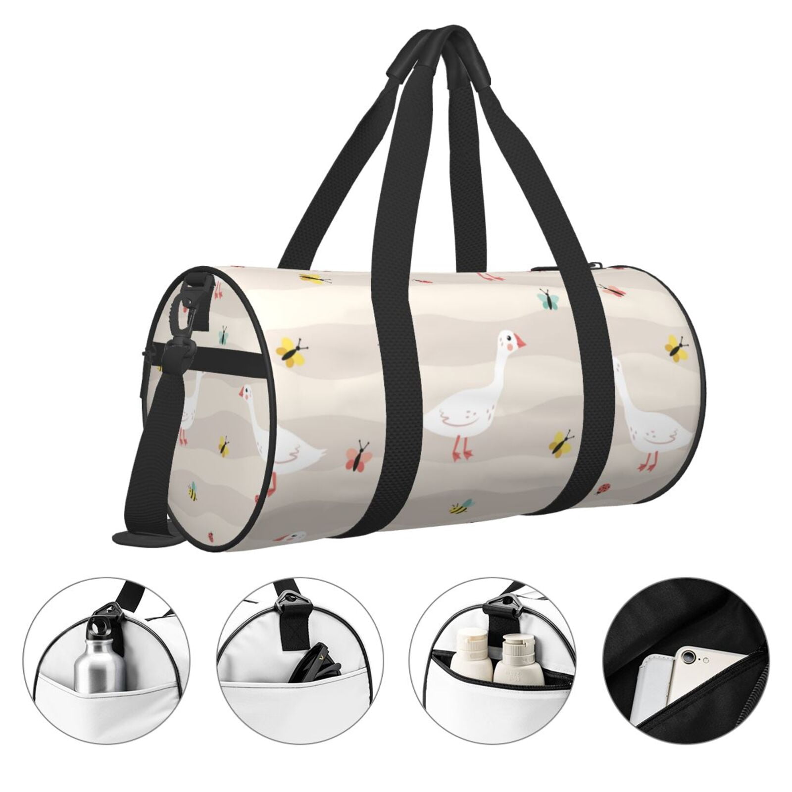 Vsdgher Funny Goose1 45L Foldable Duffel Bag, Sports Gym Bag,Overnight Bag, Portable Weekender Bag for Airplanes