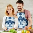 thumbnail image 5 of Blue White Tie Dye Mandala Pattern Apron-Garden Aprons for Women with Pockets-Cotton Linen Waterproof Kitchen Cooking Gardening Aprons Adjustable for Kitchen,Cooking,BBQ and Salon 33x27 Inch, 5 of 7