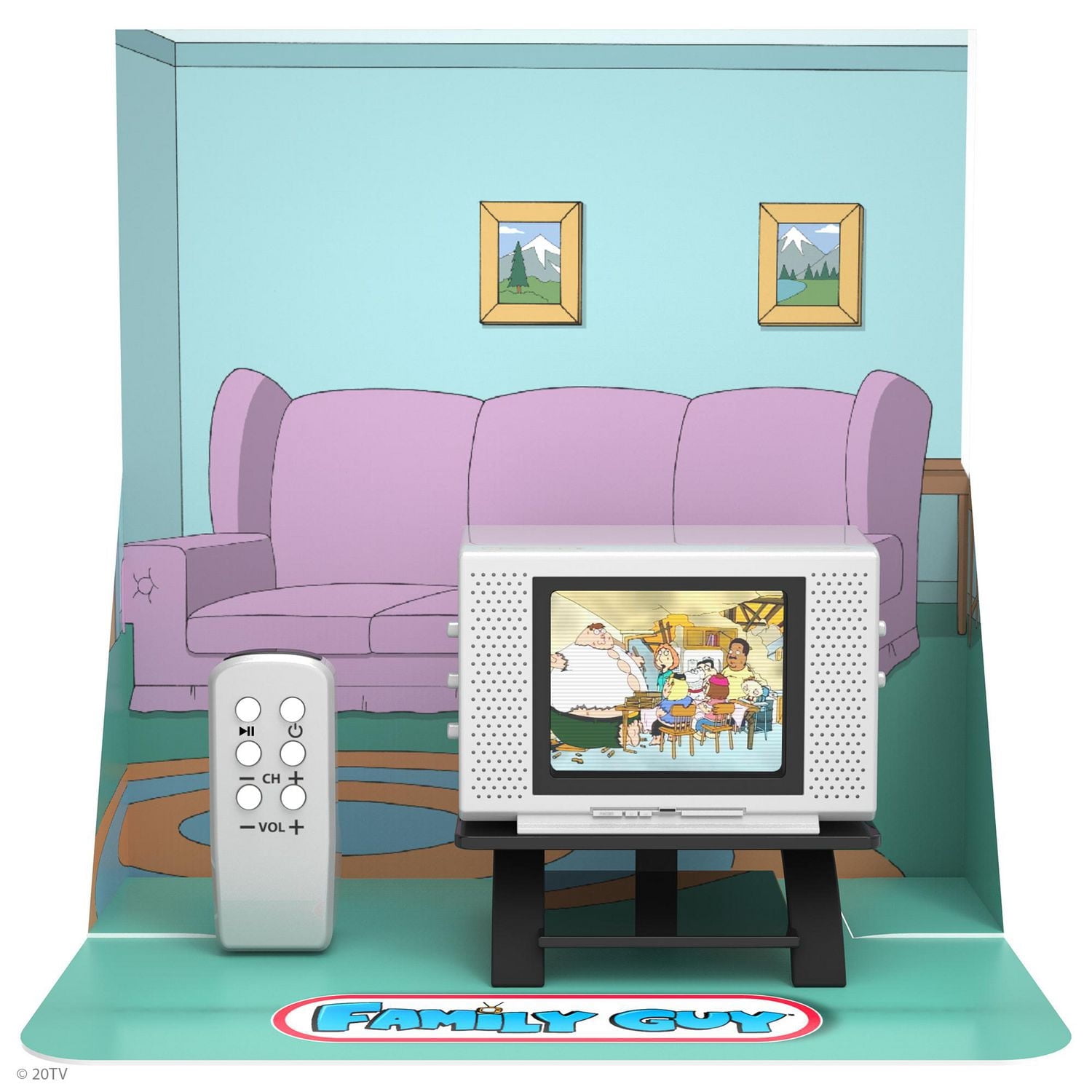 Tiny TV Classics - Family Guy Edition- Newest Collectible from Basic Fun - Watch top Family Guy scenes on a real-working Tiny TV (with working remote)!