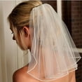 thumbnail image 1 of Simple Style Wedding Bridal Head Veil With Comb Short Veil Photo Accessories For Women, 1 of 5