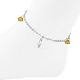 thumbnail image 2 of Stainless Steel Two-Tone Musical Clef Music Womens Adjustable Anklet Bracelet, 2 of 3