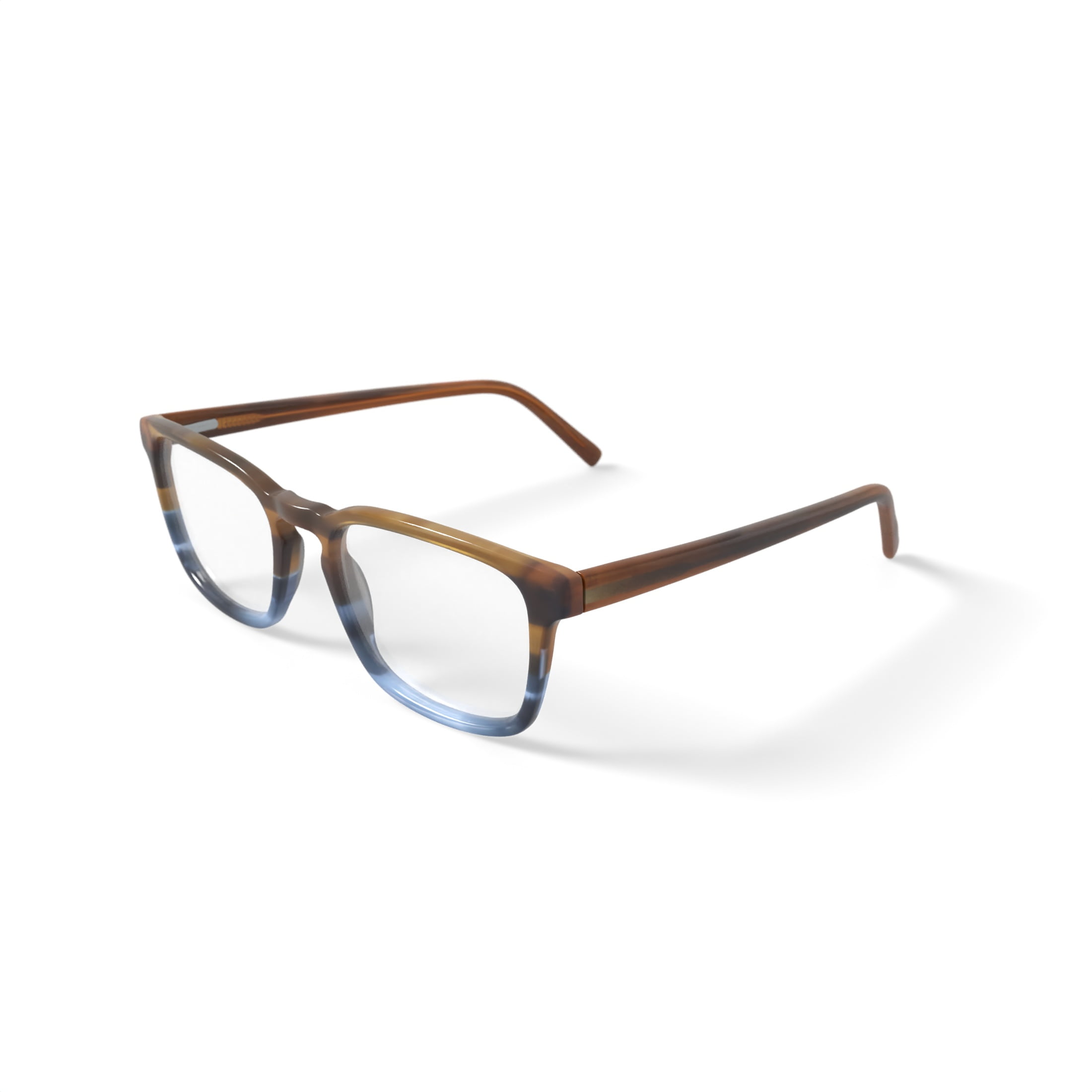 Walmart Men's Nolan Square Prescription Eyeglasses with Case, Brown/Blue
