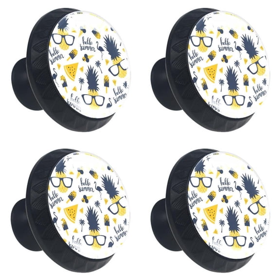 4 Pcs Pineapple Knobs for Kitchen Cabinet Cupboard Dresser Bookcase Drawer Pulls Handles Round Home Decor