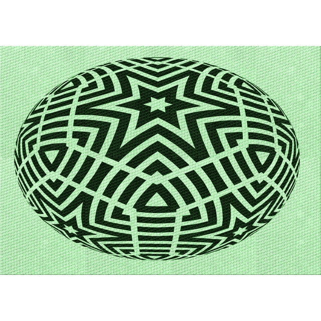 Ahgly Company Machine Washable Indoor Rectangle Transitional Medium Forest Green Area Rugs, 2' x 3'