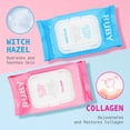 thumbnail image 2 of Ruby Kisses Makeup Remover Wipes, Daily Facial Cleanser Towelettes for Waterproof Makeup, Micellar Face Cleansing Wipes for Sensitive Skin, Hydrating & Refreshing, 35 Count (Collagen), 2 of 5