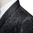 thumbnail image 4 of Mens 2 Piece Floral Jacquard Dress Suit Set 1 Button Print Dinner Jacket Pants-Black, 4 of 8