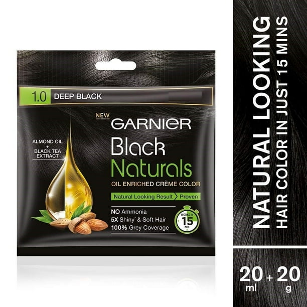 5 pack Garnier Black Naturals Oil Enriched Cream Colour Hair Dye