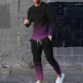 thumbnail image 2 of Eryao Vacation Deals Mens Track Suits 2 Piece Set Long Sleeve Crew Neck Pullover Matching Drawstring Jogger Pants Outfits Dressy Trendy Gradient Striped Sweatsuits 2025,Purple,S, 2 of 8