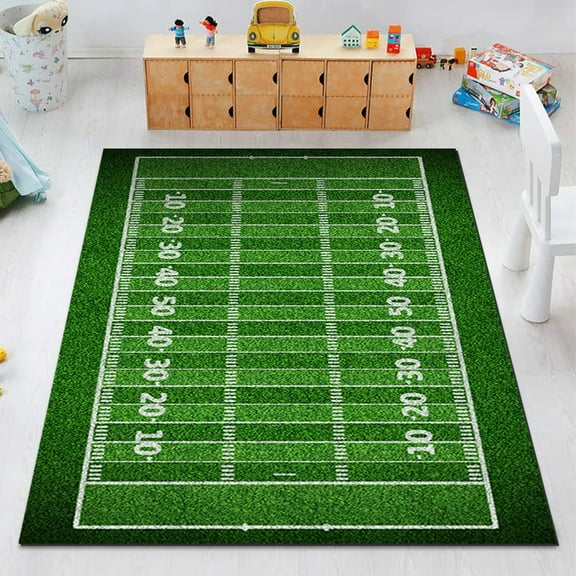 cdar Football Rug Playing Football Interesting Sports Scene Design Modern Football Non Slip Area Rug Floor Mat