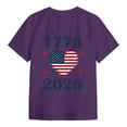 thumbnail image 6 of Funny Independence Day Shirt Women's Cotton Crew Neck T-Shirt Moisture Wicking Tee Purple,XL, 6 of 6