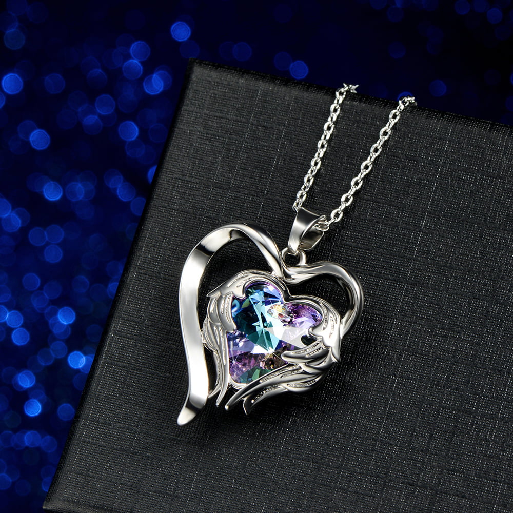 Flower Fairy Crystal Angel Wings Necklace — Kirijewels.com