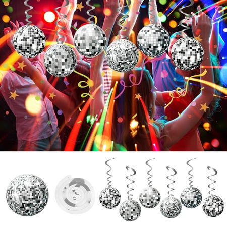 Christmas Party Hanging Decorations 12pc Usupdd Festive Event Venue Background Ornaments 12 Colorful Balls for Wedding Birthday Party Decoration Silver