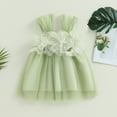 thumbnail image 2 of Douhoow Toddler Baby Girls Princess Dress 3D Flower Sleeveless Layered Tulle Dress, 2 of 10