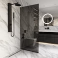 thumbnail image 4 of VIGO Zenith 34 in. W x 74 in. H Frameless Fixed Shower Screen Door in Matte Black with 3/8 in. (10mm) Clear Glass, 4 of 10