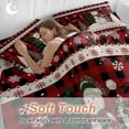 thumbnail image 4 of Christmas Snowman Bedding Duvet Cover Set Full Size 4 Pieces Xmas Tree Snowflake Red Plaid Bedding Set with Zipper Closure, 1 Comforter Cover 86x86 Inches 1 Flat Sheet & 2 Pillow Cases, 4 of 7