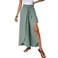 thumbnail image 7 of Women's Gaucho Pants Wide Leg High Waisted Sweatpants Soft Cute Joggers Flowy Vacation Pant 2026, Turquoise L, 7 of 7