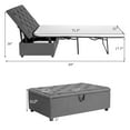 thumbnail image 3 of Costway Modern Solid Wood Folding Beds with Ottoman, Grey, 3 of 11