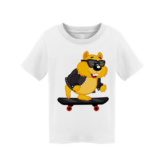 Cool Hamster Skateboarding T-Shirt Toddler -Image by Shutterstock,  3 Toddler