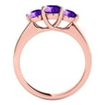 thumbnail image 4 of Aonejewelry Women's 2.25 Carat Three Stone Amethyst Ring in 10k Rose Gold, 4 of 4