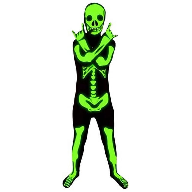 Disfraz de esqueleto para niños Morphsuits figura espeluznante que brilla en la oscuridad tallas grandes