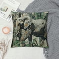 thumbnail image 2 of Chilfamy Animals Pillow Cover Zambezi Grey Elephant Monkeys Cushion Case African Animal Pattern Sofa Home Décor White, 2 of 5