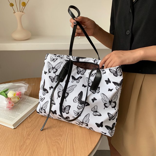 Bolsa Bolso de hombro con estampado animal a la moda, bolsos de lona para mujer (mariposa) JShteea Para Estrenar