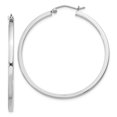 thumbnail image 1 of 925 Sterling Silver 2x40mm Square Tube Hoop Earrings Round, 1 of 6